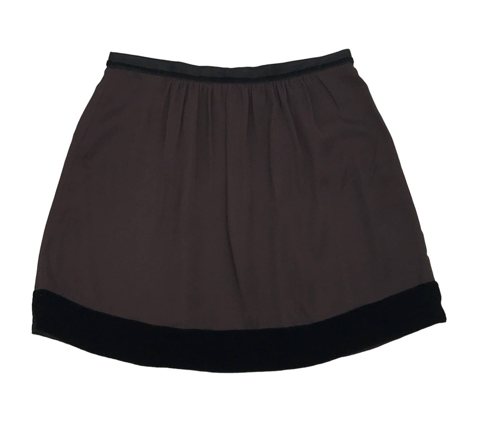 Gap Women's Brown Velvet Trim Full Pleated Party Mini Skirt Size 4